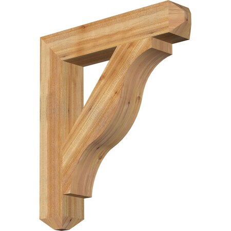 Ekena Millwork Funston Craftsman Rough Sawn Bracket, Western Red Cedar, 6"W x 34"D x 38"H BKT06X34X38FST04RWR